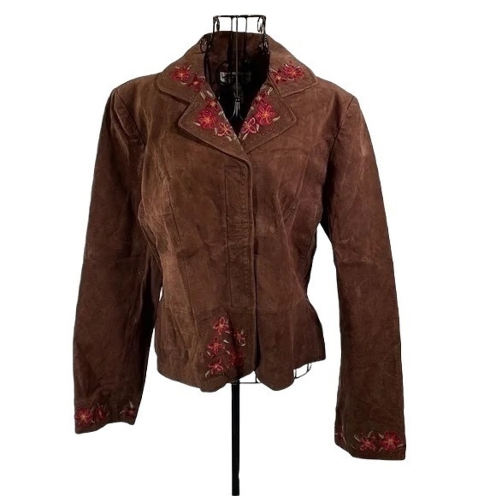 Chadwick's | Brown Embroidered Suede Jacket